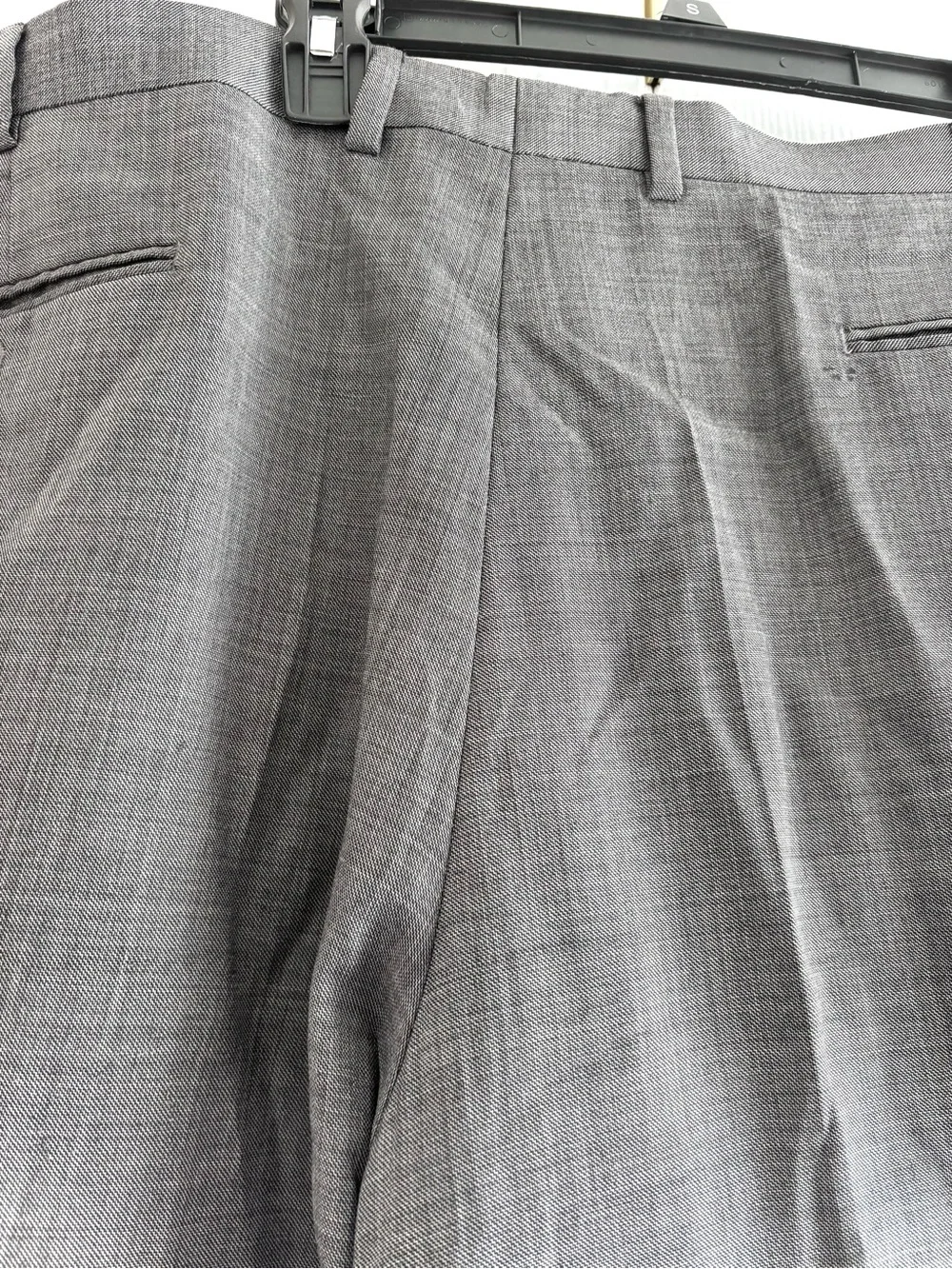 Chaps Mens Gray 100% Wool Dress Pants Pleated Cuffed Classic Trousers 40x32